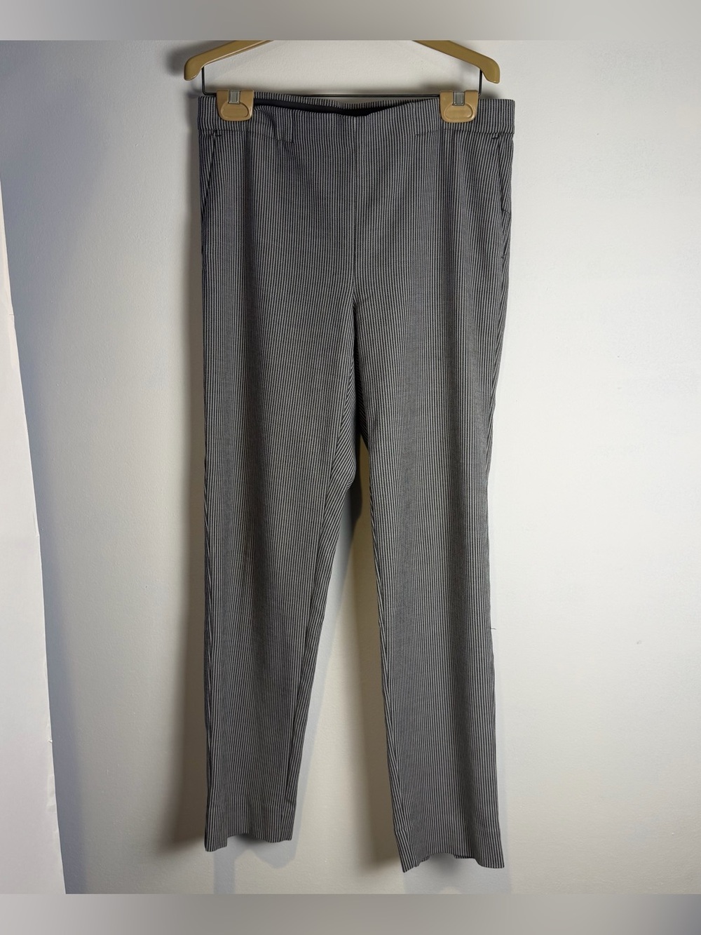 J. Jill Essential Slim Ankle Pant Gray Pinstripe
